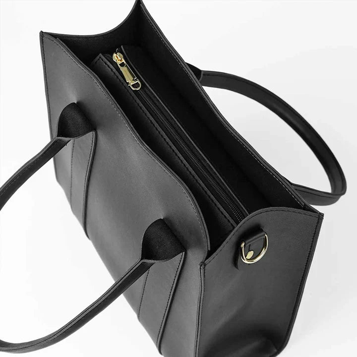 Elegant Boxy Black Tote Bag