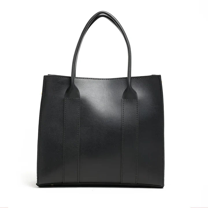 Elegant Boxy Black Tote Bag