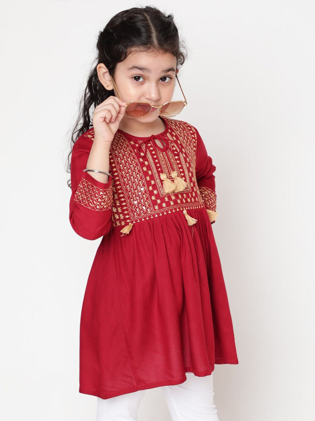 Kids Embroided Peplum  - D035