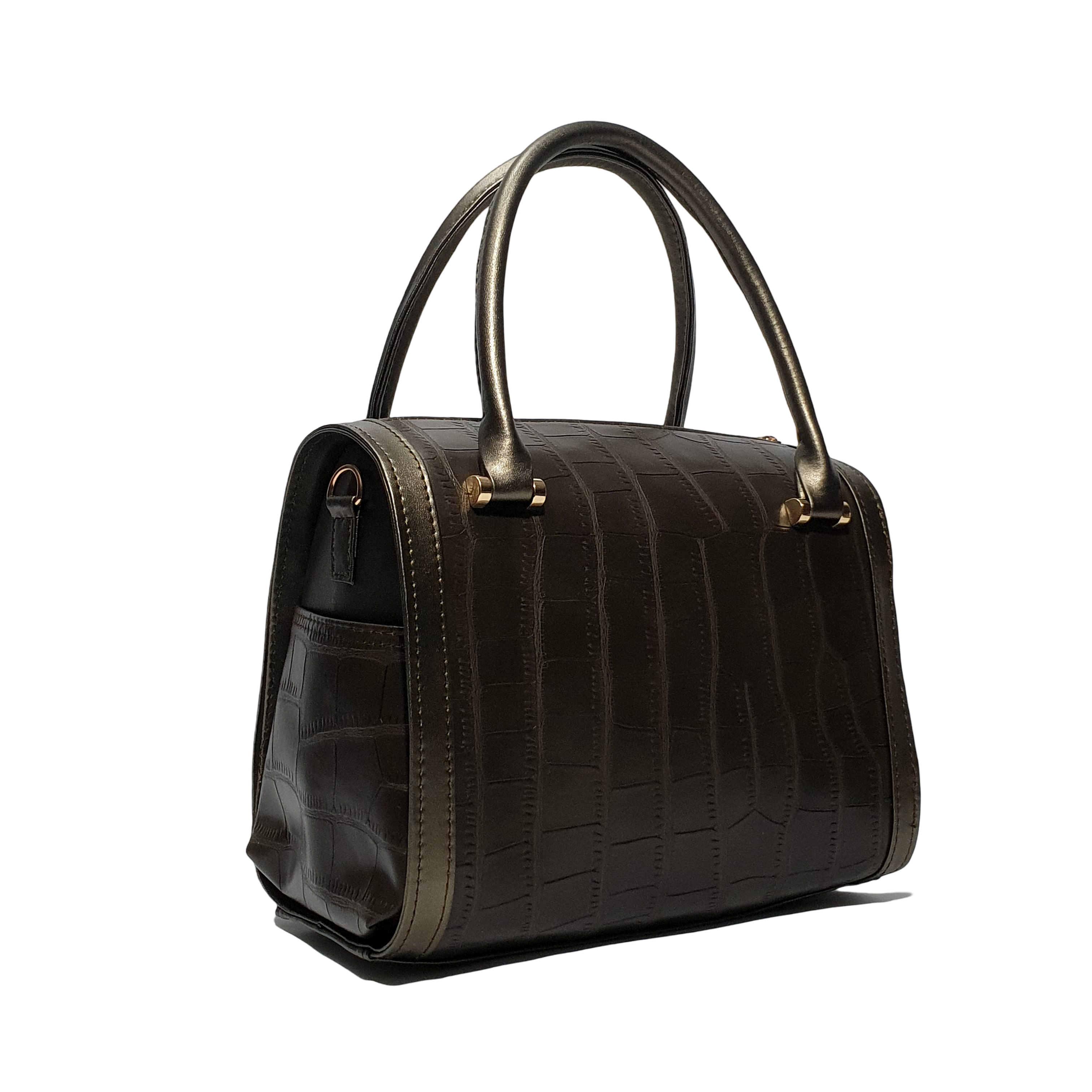 Luxurious Croc-Embossed Barrel Bags