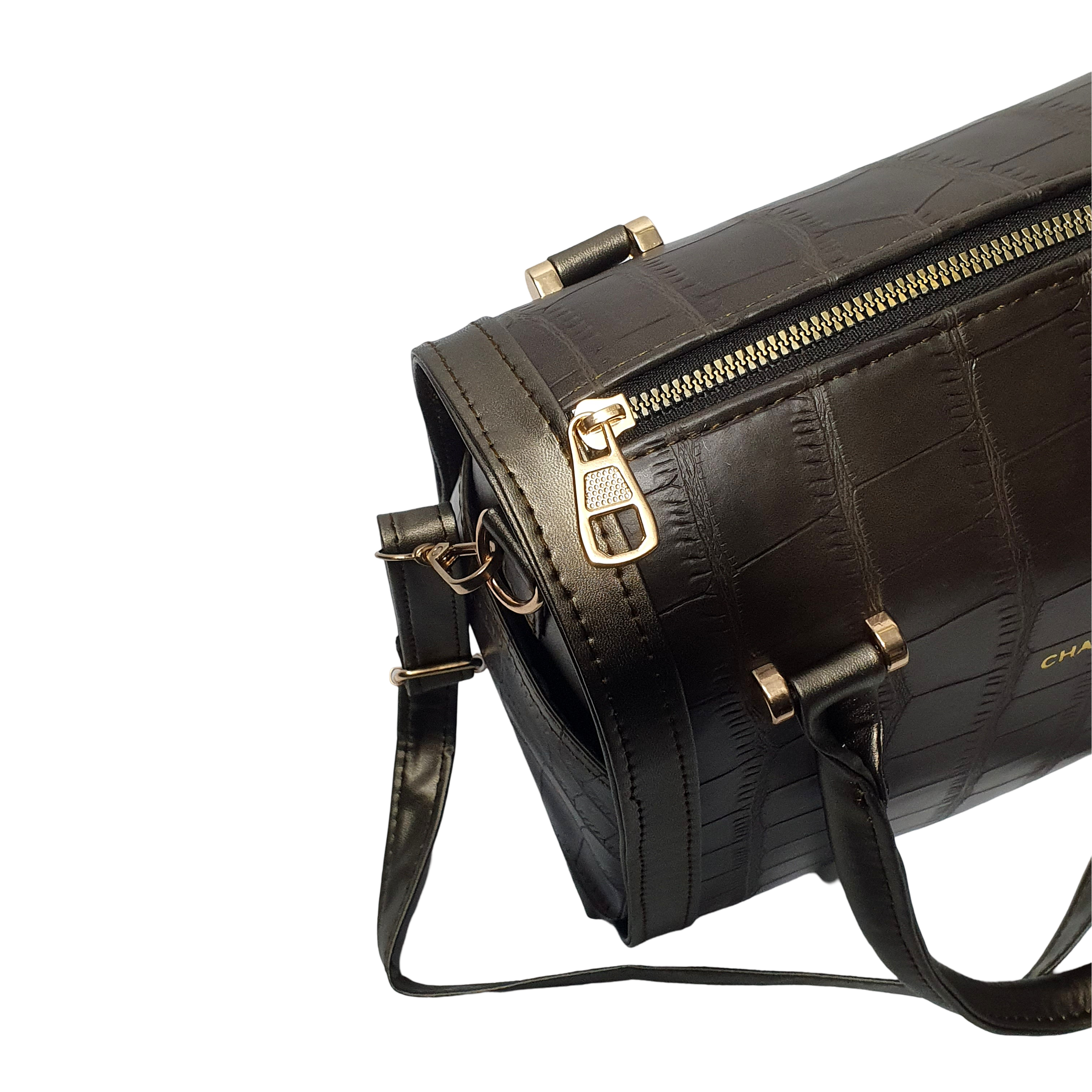 Luxurious Croc-Embossed Barrel Bags