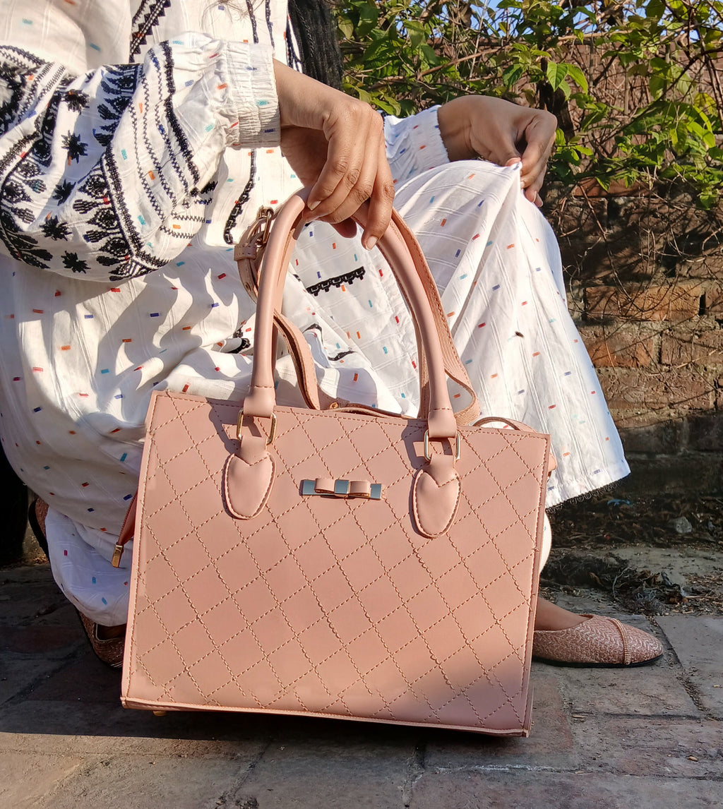 Elegant Quilted Structured Handbag