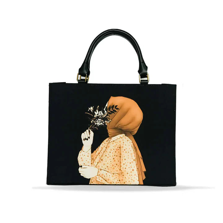 Hijabi Girl Art Tote Black