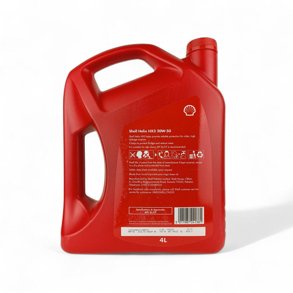 SHELL Helix HX3 20W-50 (20w50) Engine Oil - 4L, 3L, 1L